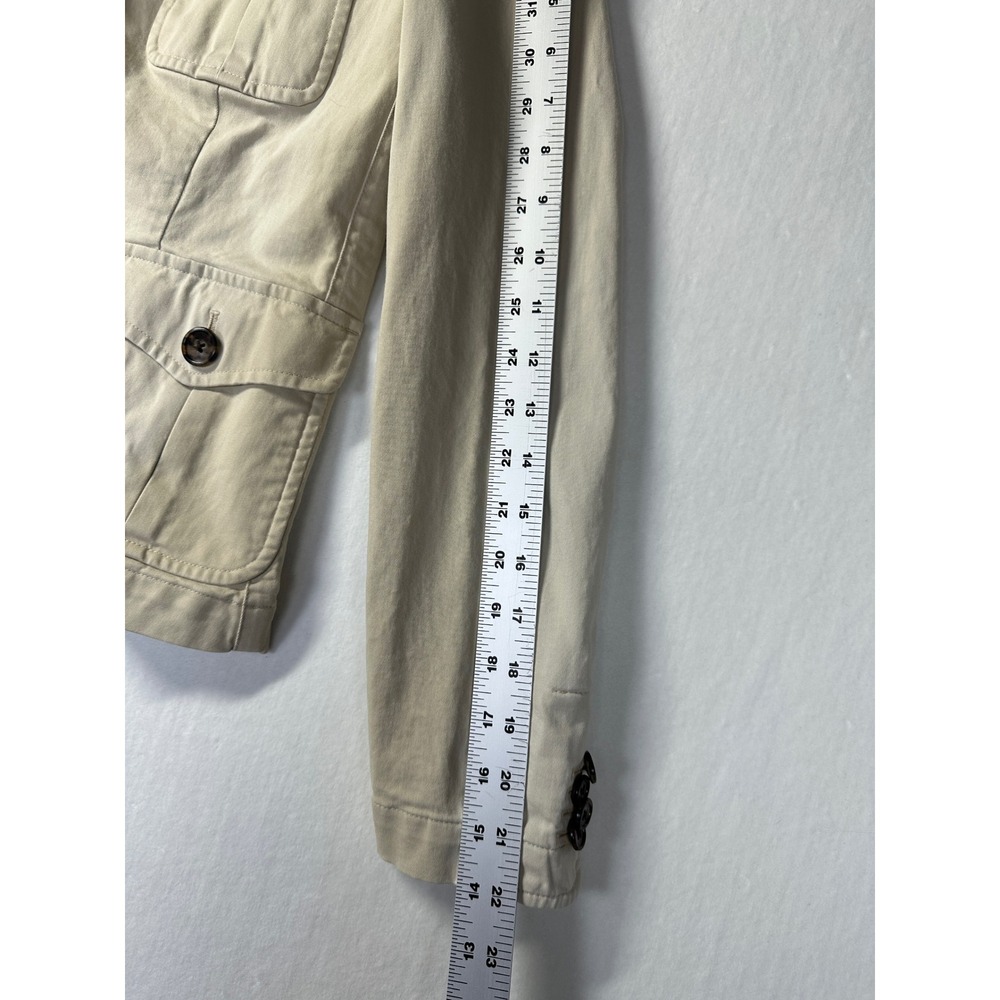 Talbots Safari Utility Jacket Womens 10P Beige Cotton‎ Stretch Military Blazer - Picture 9 of 16